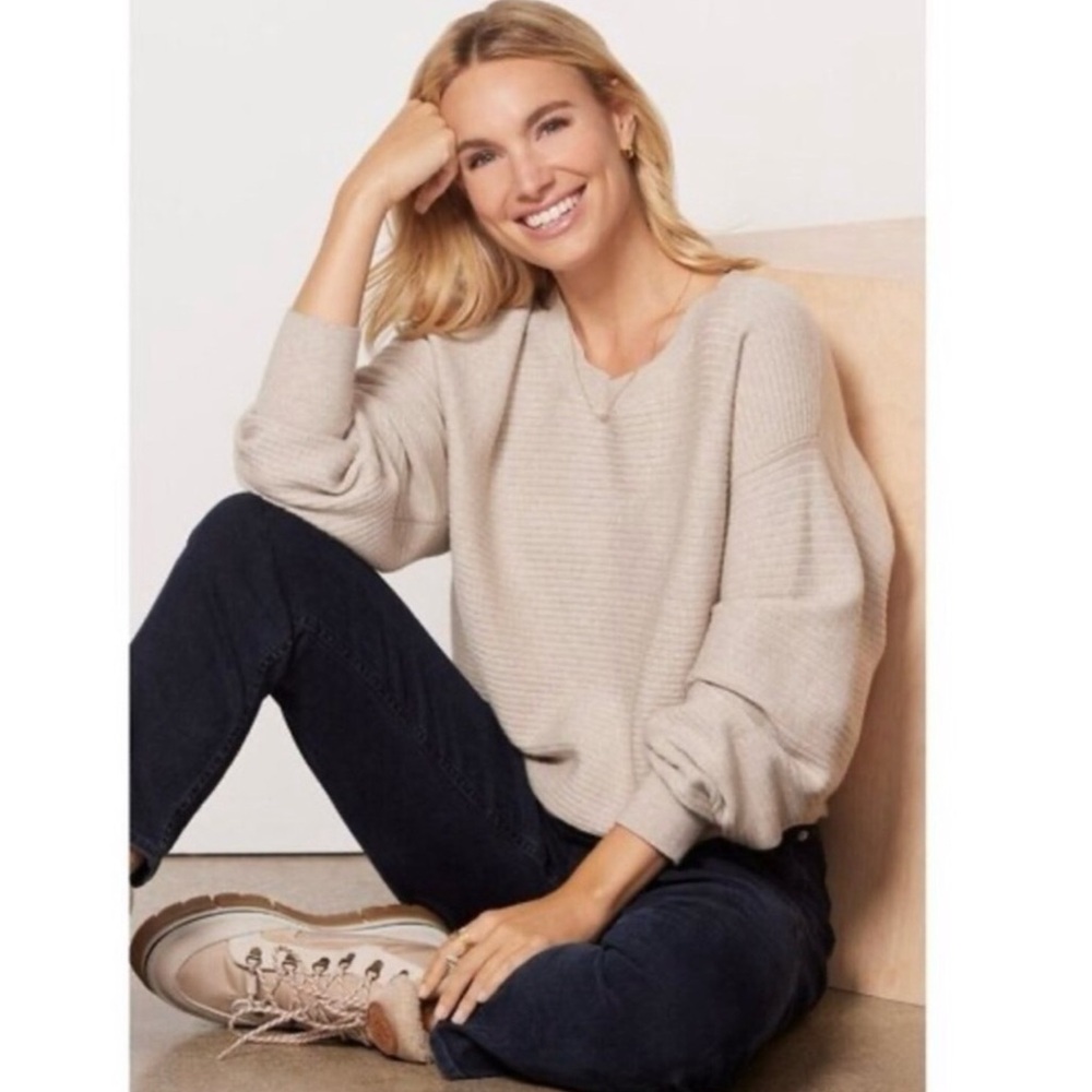 Good American ribbed crewneck pullover
